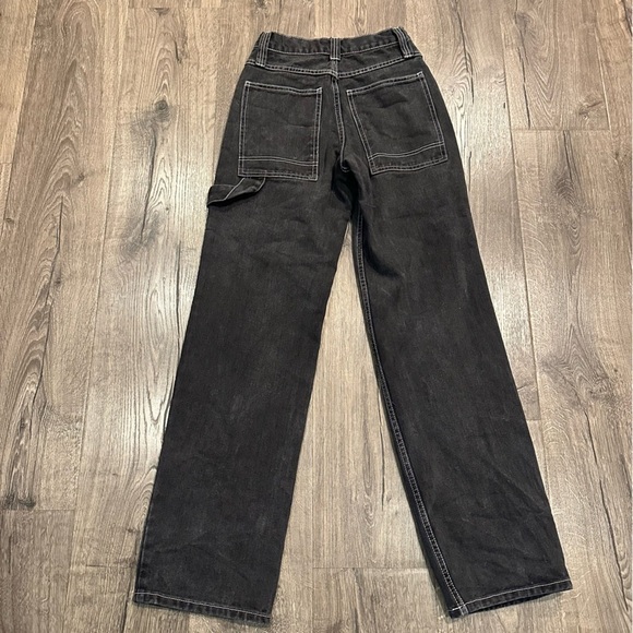 Brandy Melville Jeans Womens Small Black Jeans Carpenter J Galt Cotton Straight - Picture 6 of 11